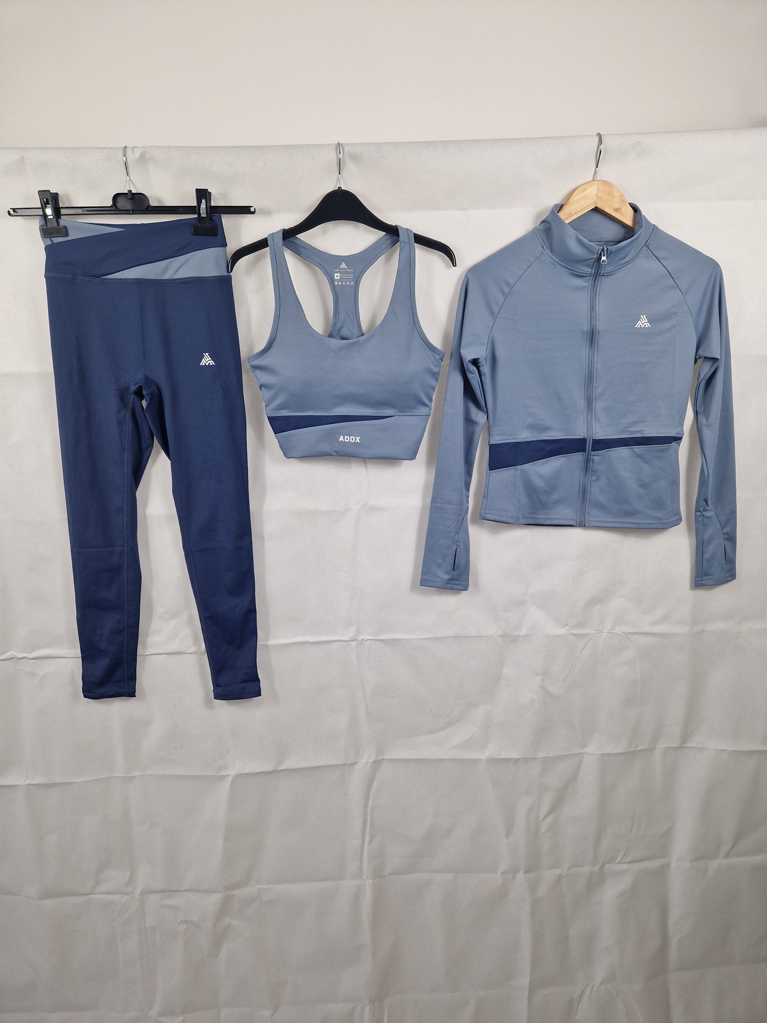 Adox 3-Piece Activewear Set – Sports Bra | Leggings | Zip Jacket