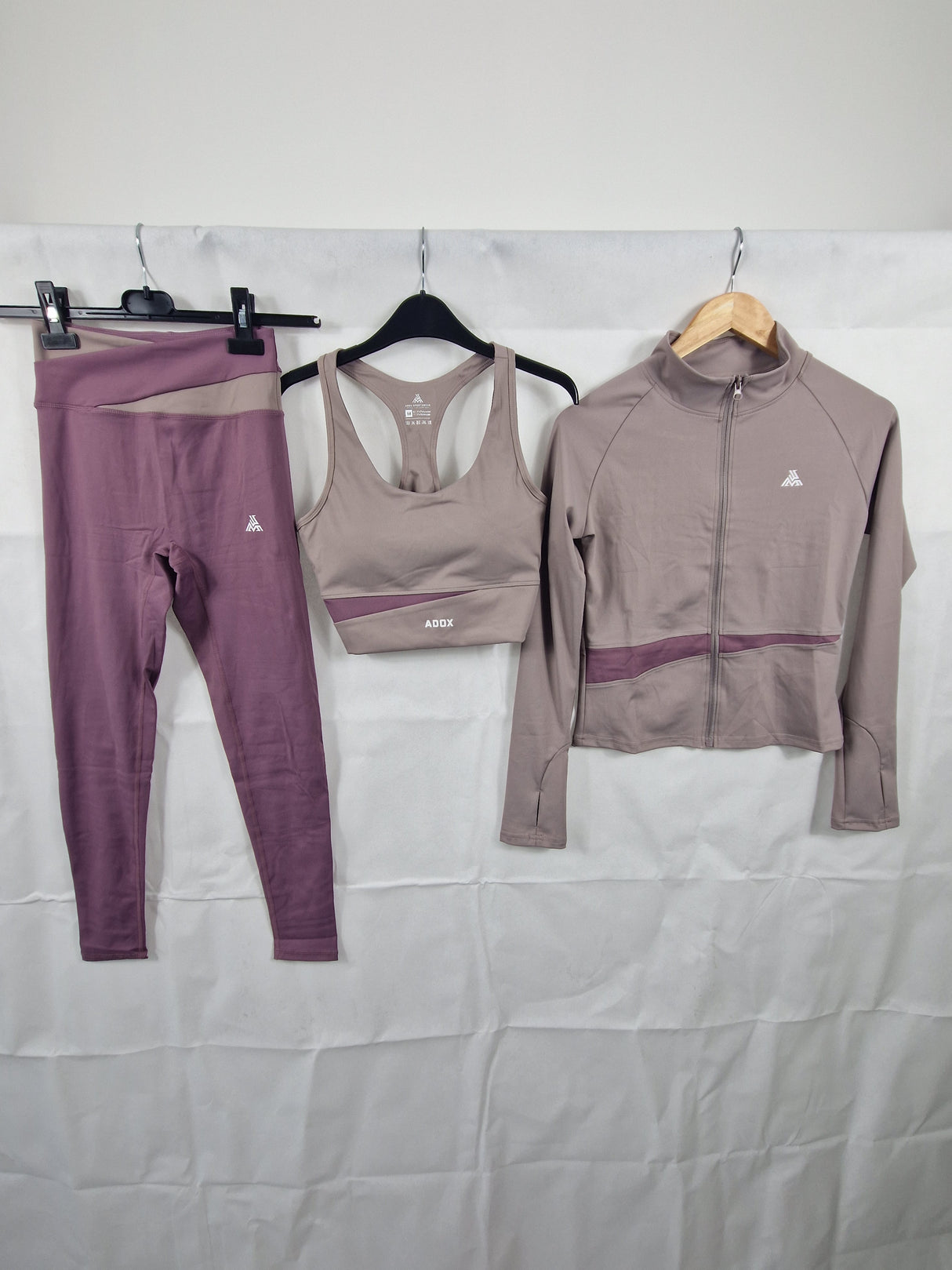 Adox 3-Piece Activewear Set – Sports Bra | Leggings | Zip Jacket