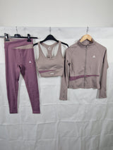 Adox 3-Piece Activewear Set – Sports Bra | Leggings | Zip Jacket